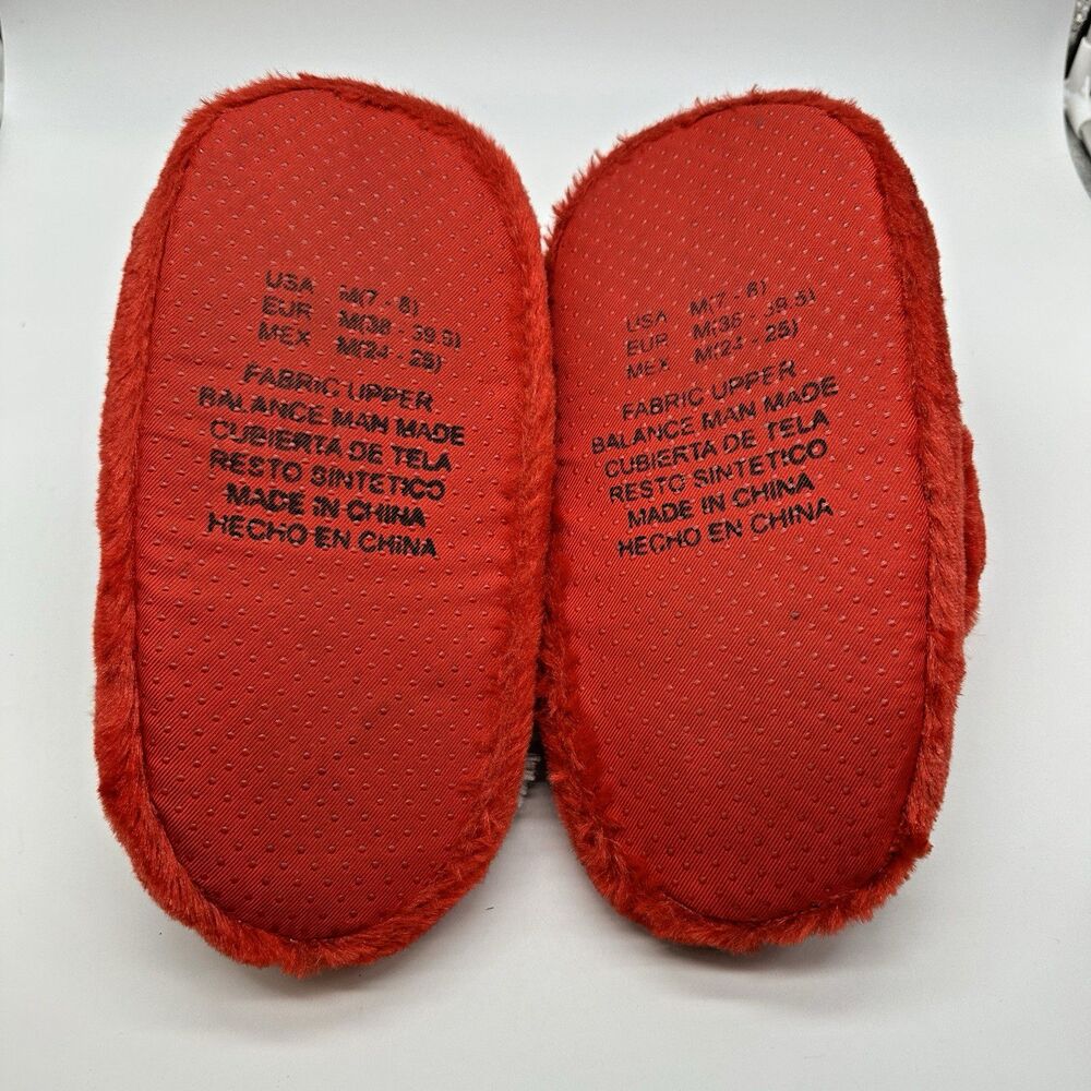 Dan Dee Christmas Santa Elf Slippers with Jingle Bell Size M 7-8 Fuzzy Red 2017 - Picture 8 of 11